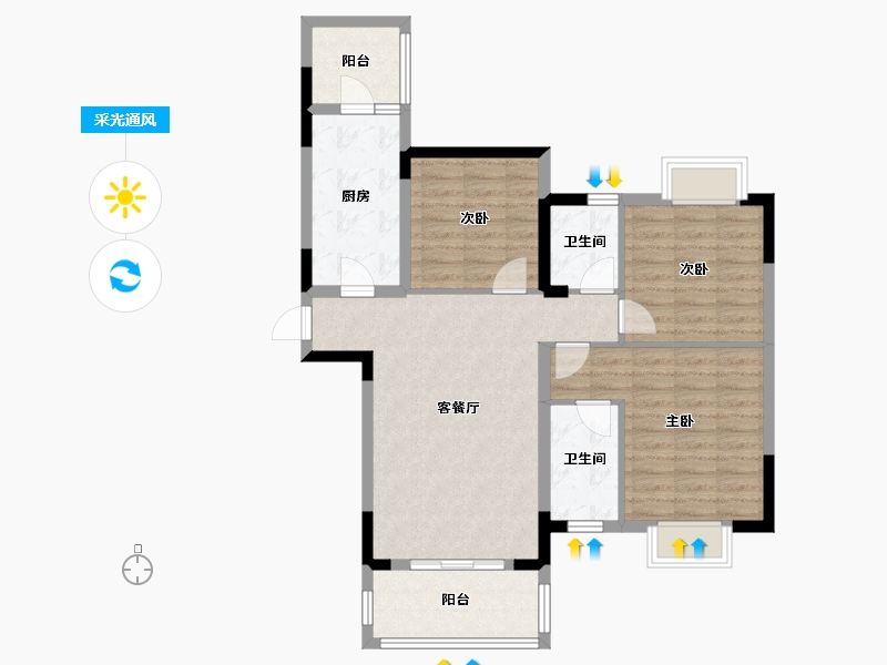 四川省-成都市-SM锦悦-88.56-户型库-采光通风