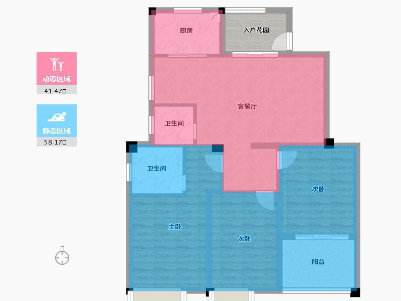 江苏省-无锡市-观山名筑-94.40-户型库-动静分区