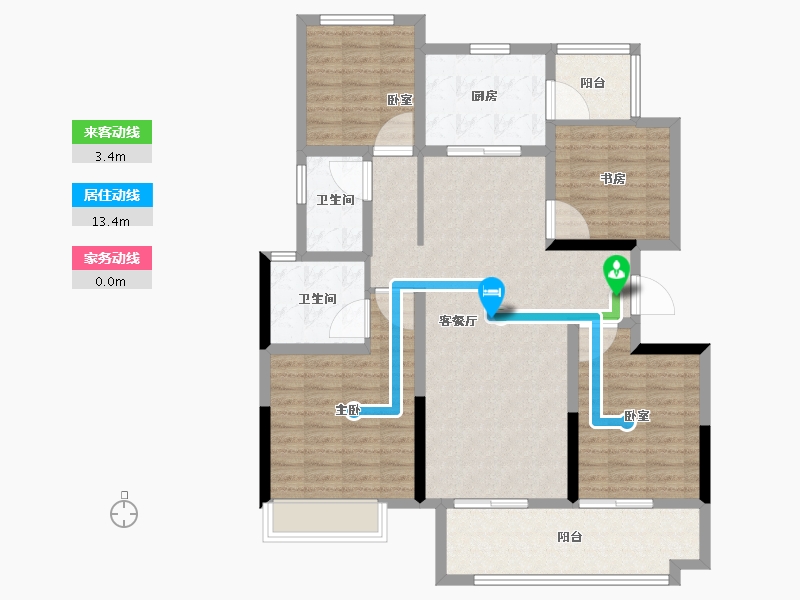 陕西省-西安市-中海曲江大城-112.00-户型库-动静线