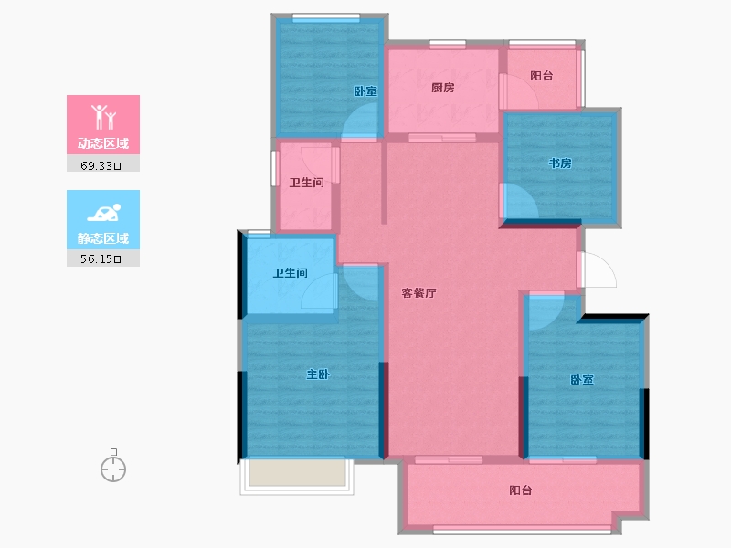 陕西省-西安市-中海曲江大城-112.00-户型库-动静分区