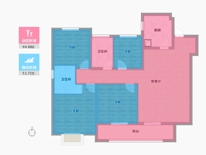 江苏省-徐州市-都会星宸臻源-104.00-户型库-动静分区