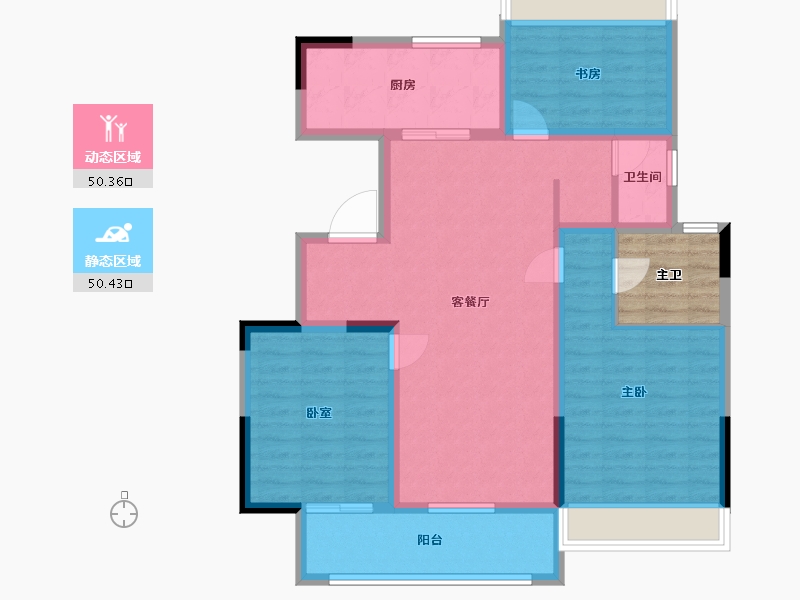 江苏省-徐州市-恒华天境-94.40-户型库-动静分区