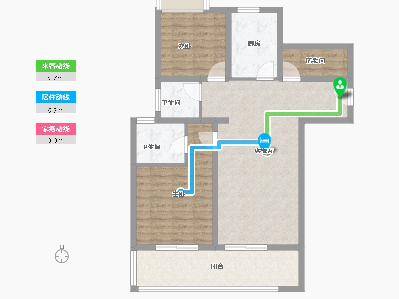 云南省-昆明市-光明璟宸-84.06-户型库-动静线