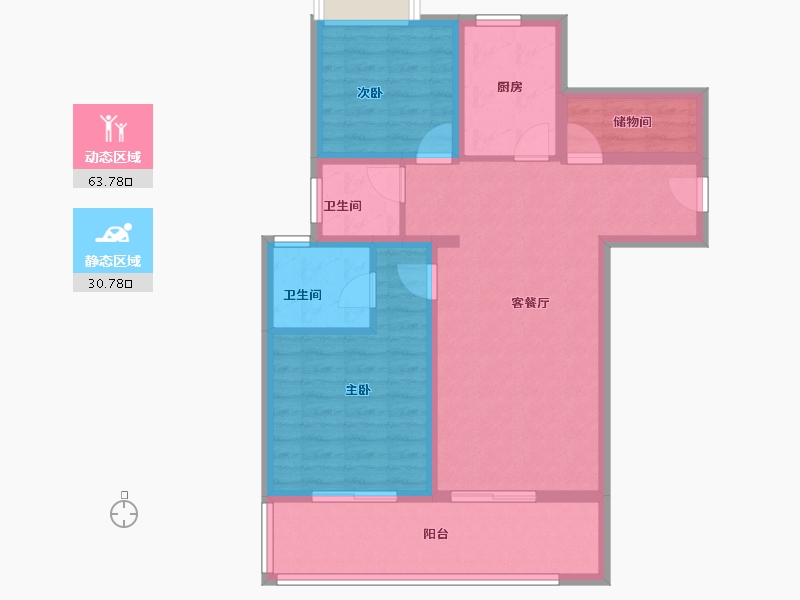 云南省-昆明市-光明璟宸-84.06-户型库-动静分区