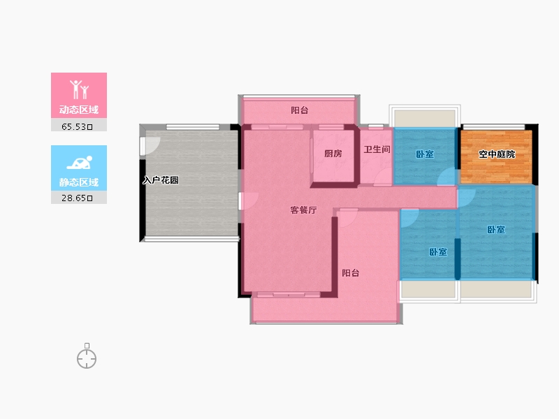 广东省-惠州市-天润嘉园-110.86-户型库-动静分区