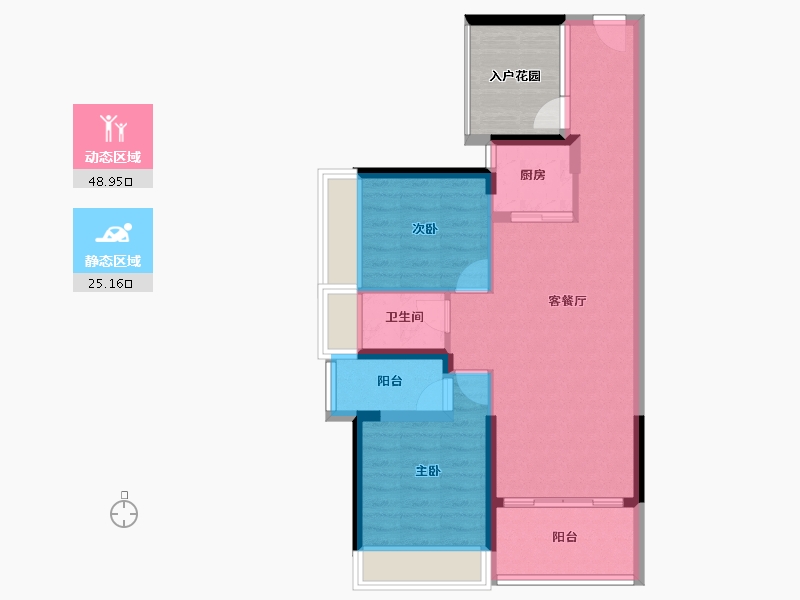 广东省-惠州市-卓洲绿景南庄-72.02-户型库-动静分区