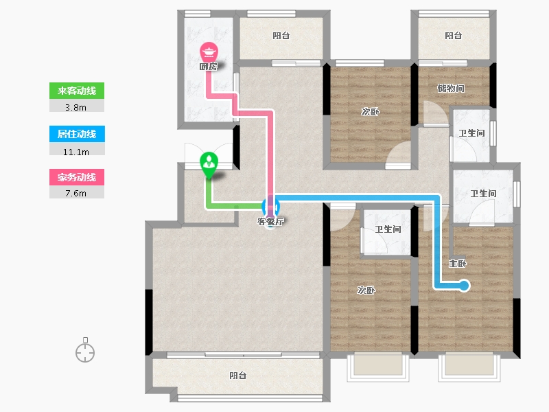 陕西省-西安市-中海曲江大城-136.01-户型库-动静线