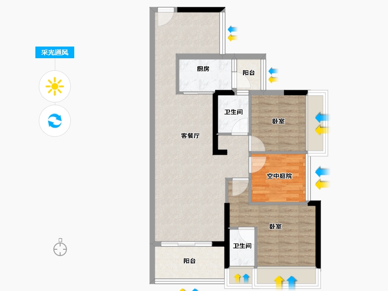 广东省-惠州市-天润嘉园-75.86-户型库-采光通风