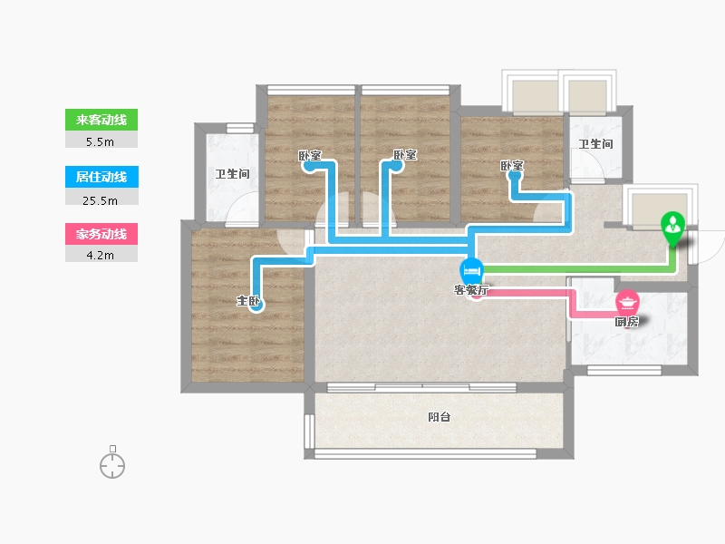 广东省-惠州市-太东万科万悦花园-72.07-户型库-动静线