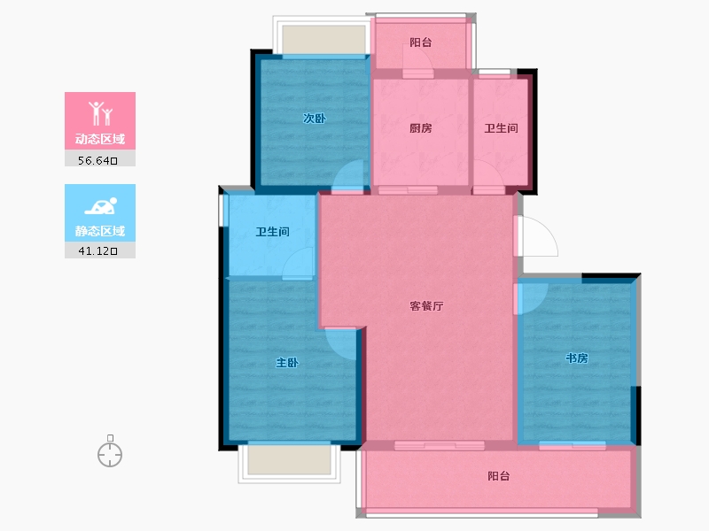 云南省-昆明市-绿地滇池国际健康城山海里-87.88-户型库-动静分区