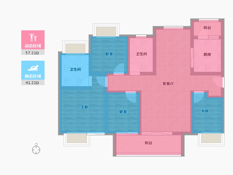 广东省-惠州市-方圆东江月岛-86.22-户型库-动静分区