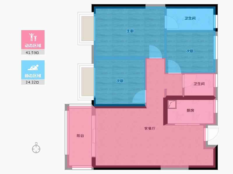 江西省-宜春市-阳光城檀府-84.00-户型库-动静分区