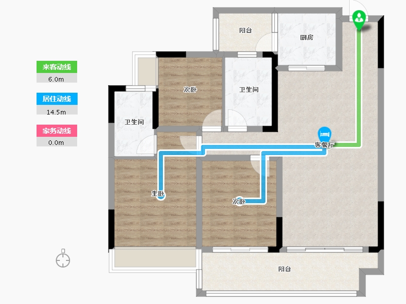 四川省-成都市-南湖名邸-99.93-户型库-动静线