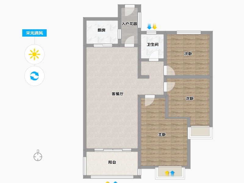 河南省-信阳市-毓秀华庭-100.00-户型库-采光通风