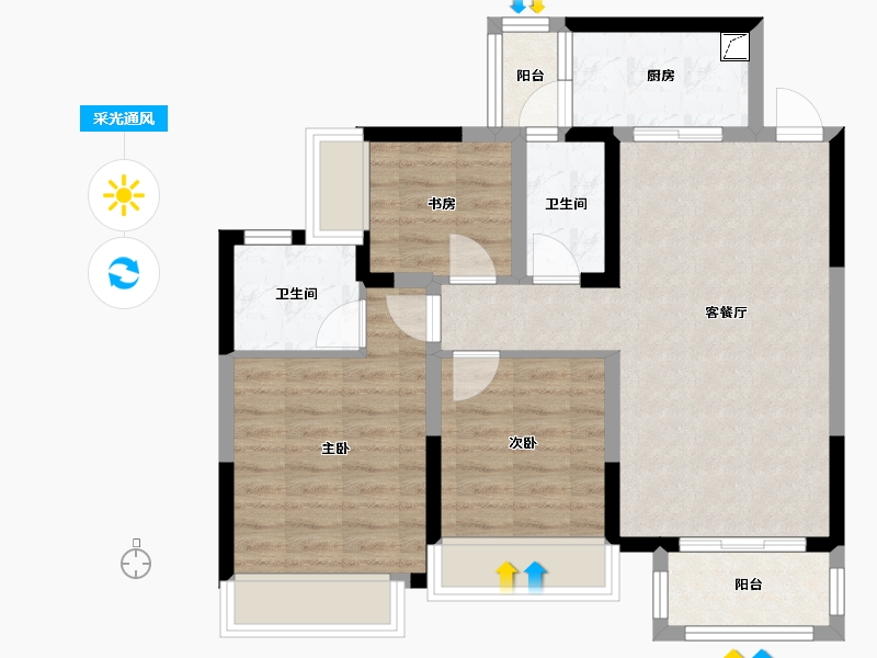 四川省-成都市-融和苑-72.18-户型库-采光通风