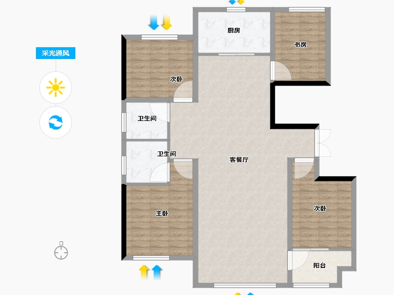 山东省-潍坊市-恒联宝通瑞-126.41-户型库-采光通风