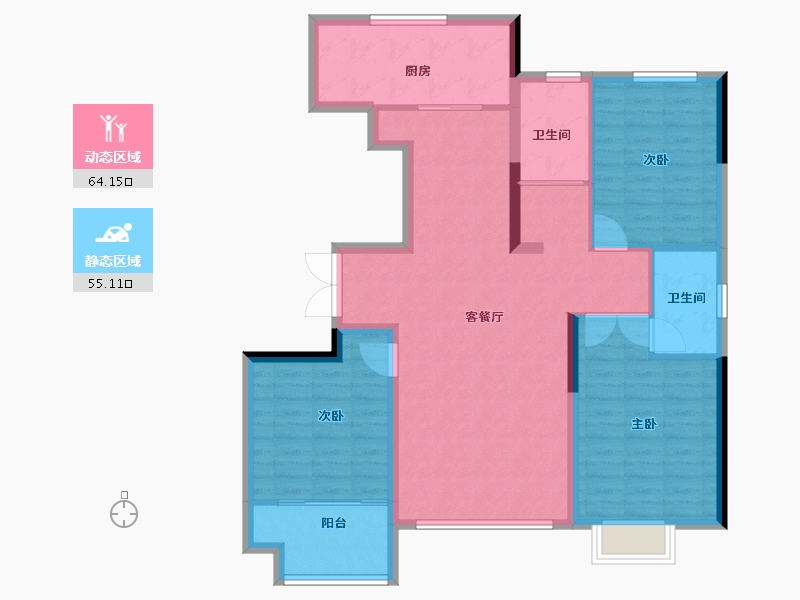 山东省-潍坊市-恒联宝通瑞-108.00-户型库-动静分区