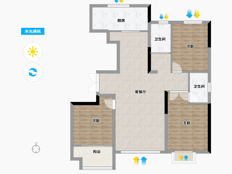 山东省-潍坊市-恒联宝通瑞-108.00-户型库-采光通风