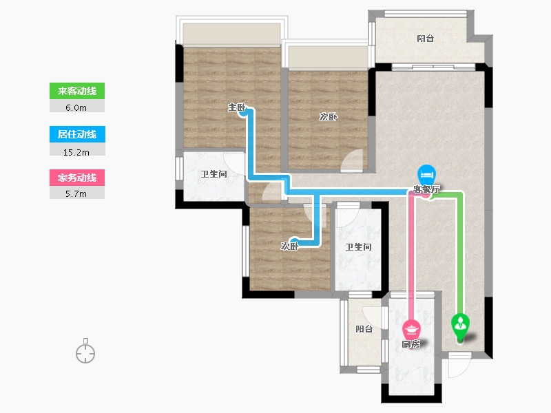 四川省-成都市-南湖名邸-87.63-户型库-动静线