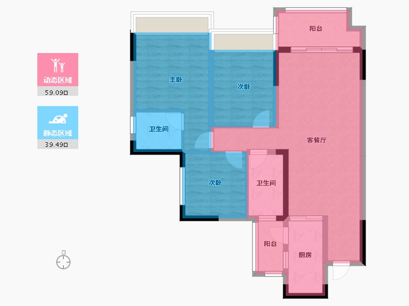 四川省-成都市-南湖名邸-87.63-户型库-动静分区