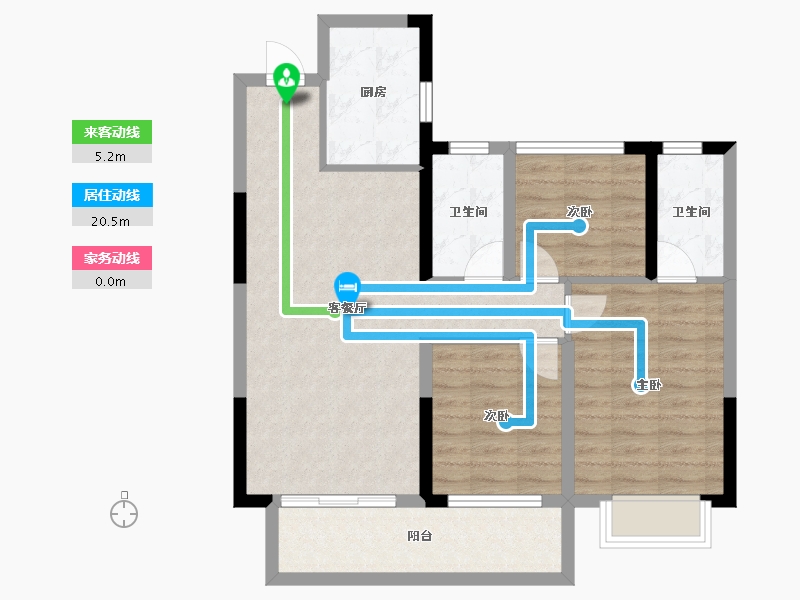 湖南省-长沙市-汉唐世家-79.30-户型库-动静线