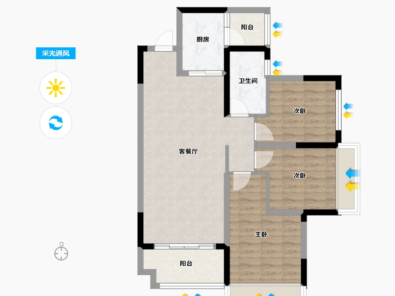 四川省-成都市-南湖名邸-79.38-户型库-采光通风