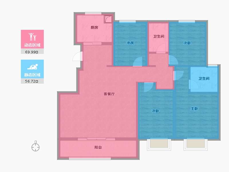 江苏省-徐州市-都会星宸臻源-113.55-户型库-动静分区