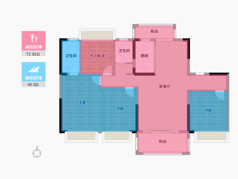 四川省-成都市-美的碧桂园观澜府-106.71-户型库-动静分区