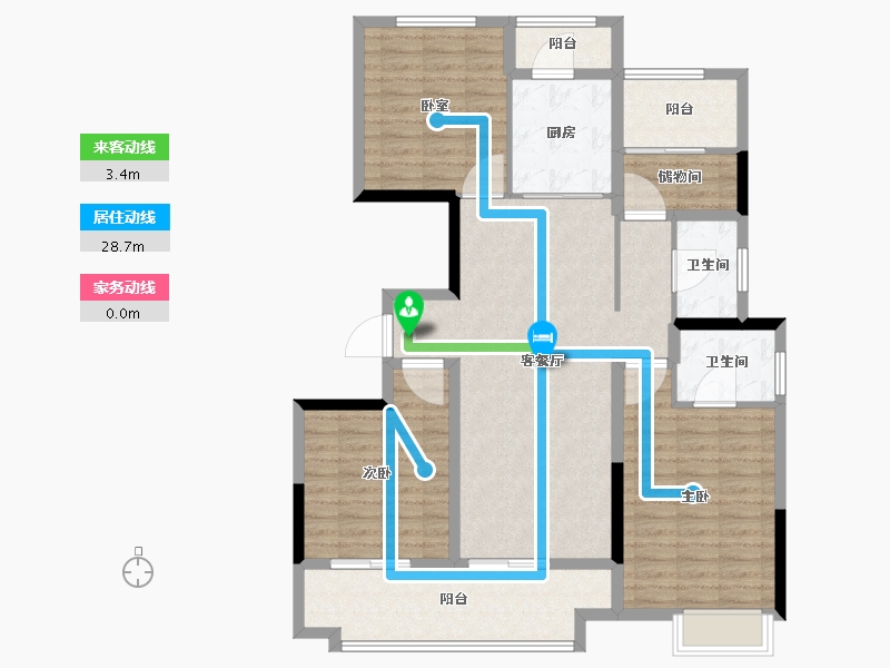 陕西省-西安市-中海曲江大城-114.41-户型库-动静线