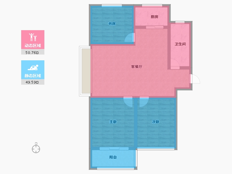 山东省-烟台市-华信家园-89.88-户型库-动静分区