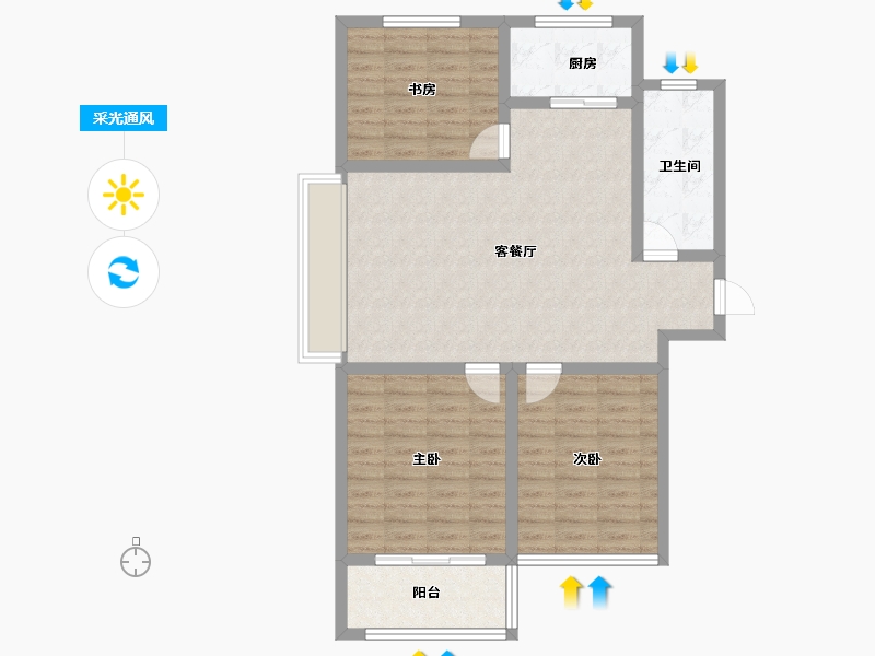 山东省-烟台市-华信家园-89.88-户型库-采光通风