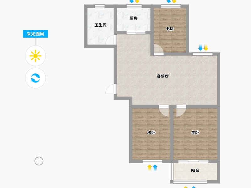 山东省-烟台市-华信家园-88.00-户型库-采光通风