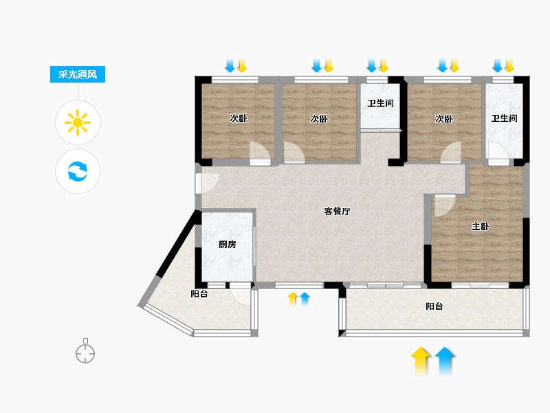 四川省-资阳市-柠都府-80.00-户型库-采光通风