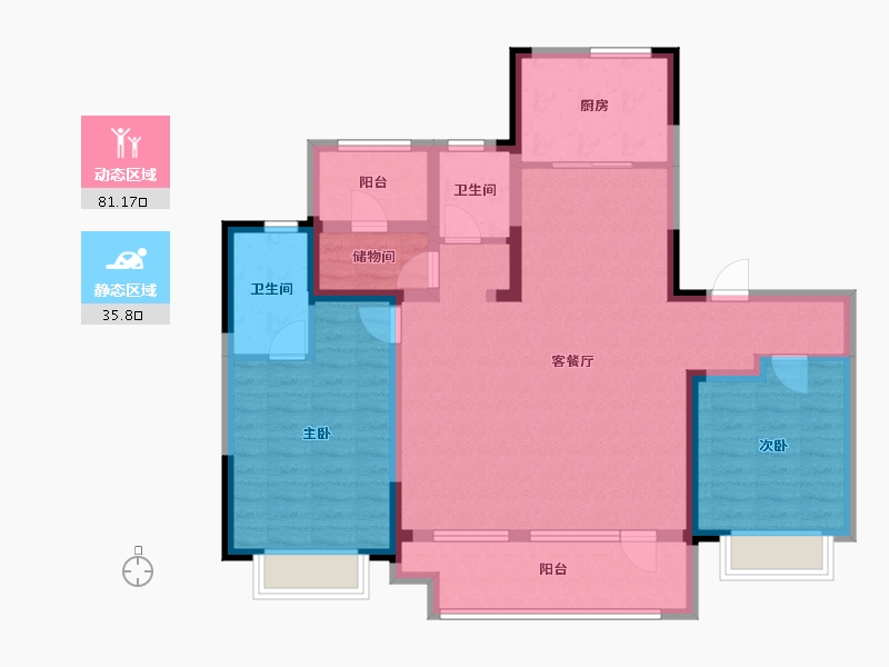 山东省-青岛市-花样年碧云湾-104.00-户型库-动静分区