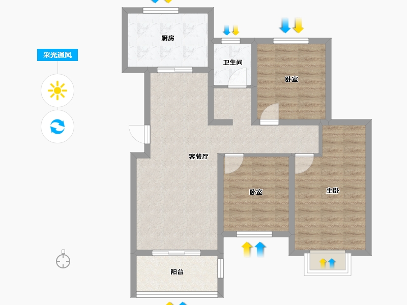 山东省-青岛市-天一镜台山-80.00-户型库-采光通风