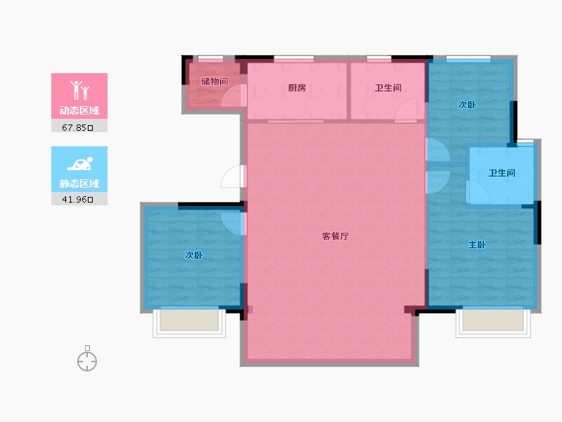 山东省-青岛市-花样年碧云湾-100.80-户型库-动静分区