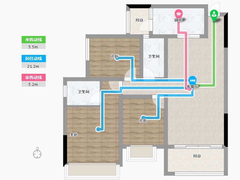 重庆-重庆市-雅居乐富春山居-86.88-户型库-动静线