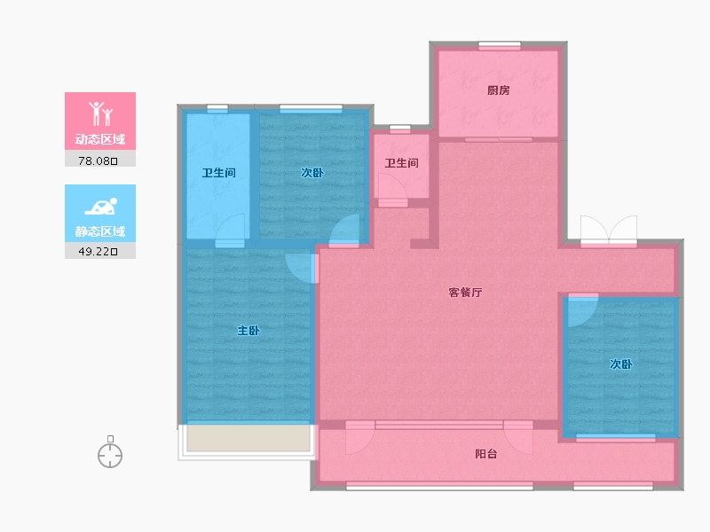 山东省-青岛市-中海如院-113.60-户型库-动静分区