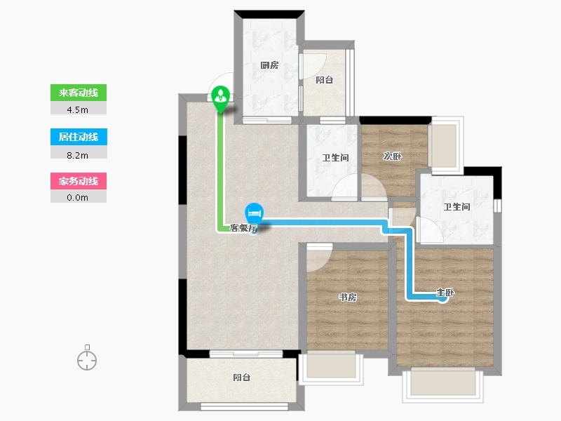 重庆-重庆市-富力院士廷-73.84-户型库-动静线