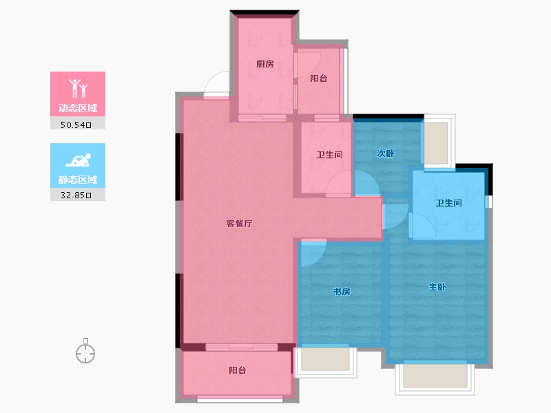 重庆-重庆市-富力院士廷-73.84-户型库-动静分区