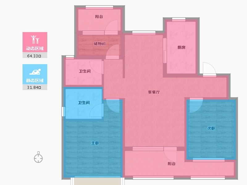 山东省-青岛市-中海如院-84.00-户型库-动静分区