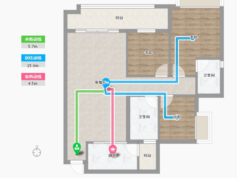 重庆-重庆市-富力院士廷-80.81-户型库-动静线