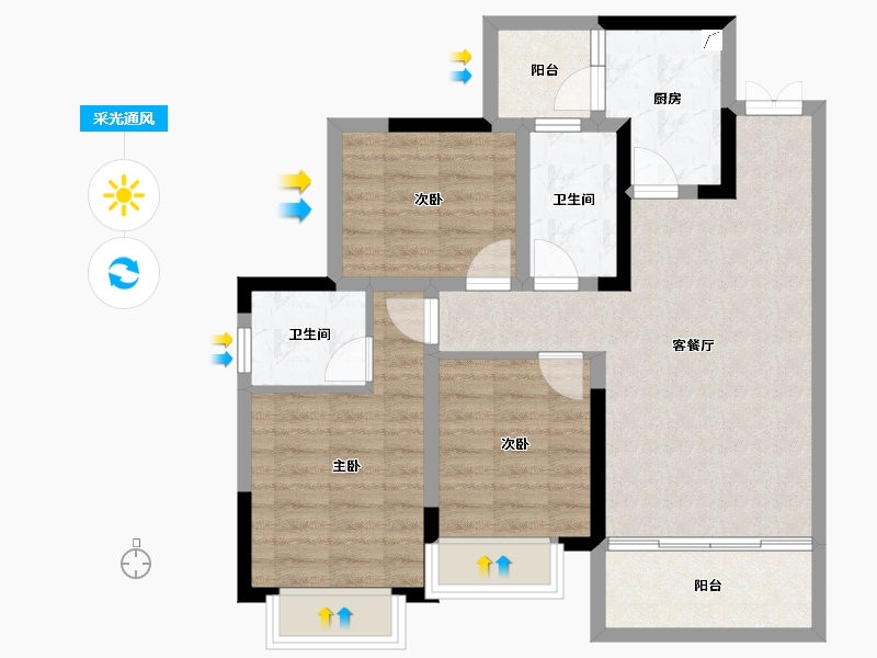 四川省-成都市-天骄府-77.19-户型库-采光通风