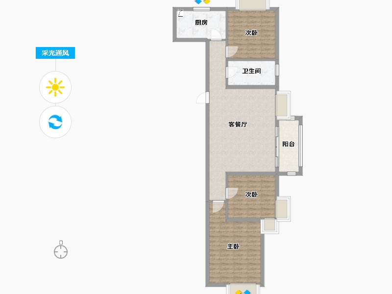 山东省-青岛市-大都汇玺元-88.00-户型库-采光通风