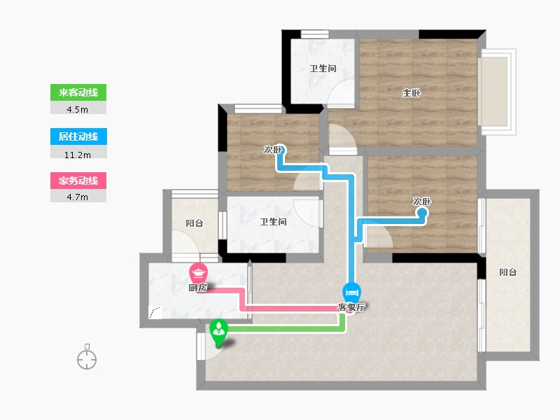 四川省-成都市-世茂云璟-73.58-户型库-动静线