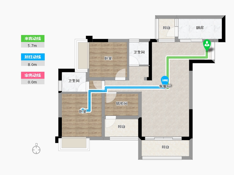 重庆-重庆市-北新御龙湾-77.29-户型库-动静线