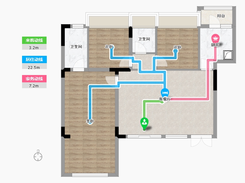 四川省-成都市-恒大银海湖-90.81-户型库-动静线