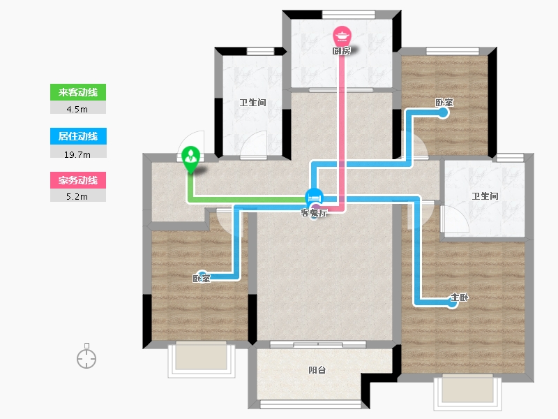 山东省-青岛市-龙湖学樘府-88.00-户型库-动静线