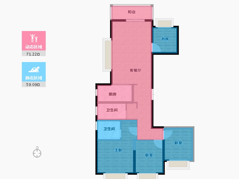 云南省-昆明市-大华公园天下-116.81-户型库-动静分区