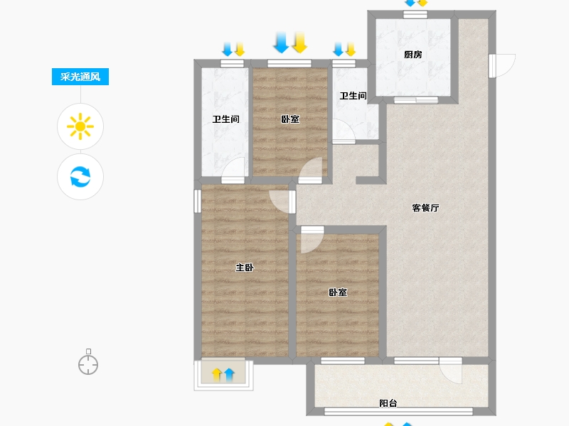 山东省-青岛市-西海岸创新科技城-92.00-户型库-采光通风